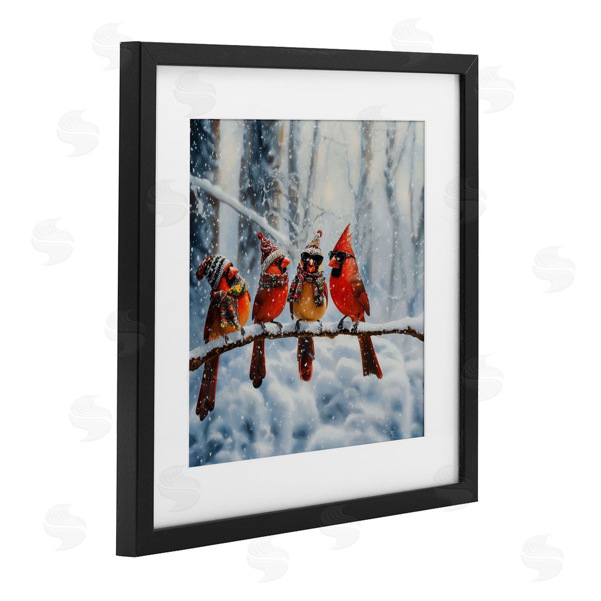 Jim Baldwin Winter Dressed Cardinals Canvas Wall Art Print