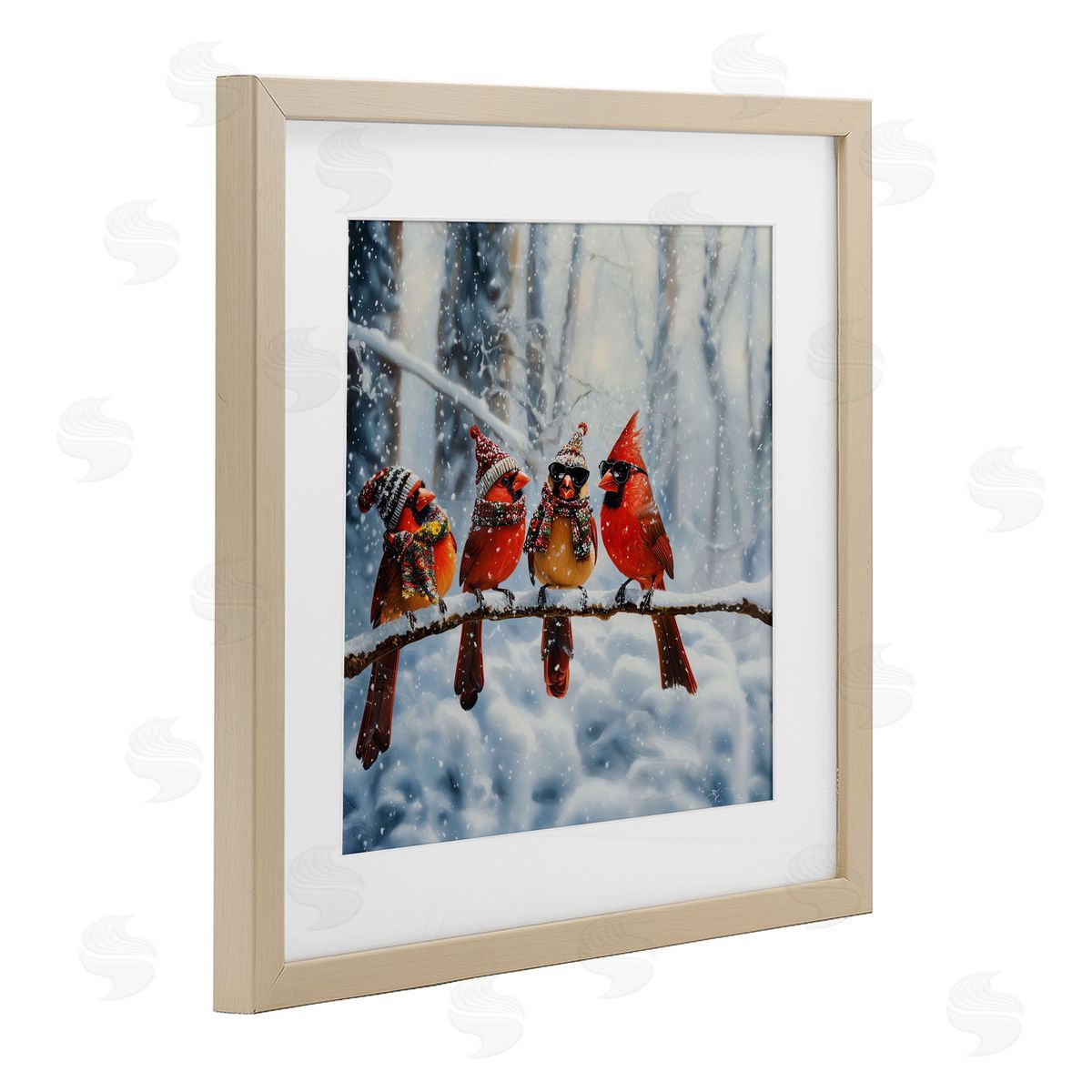 Jim Baldwin Winter Dressed Cardinals Canvas Wall Art Print