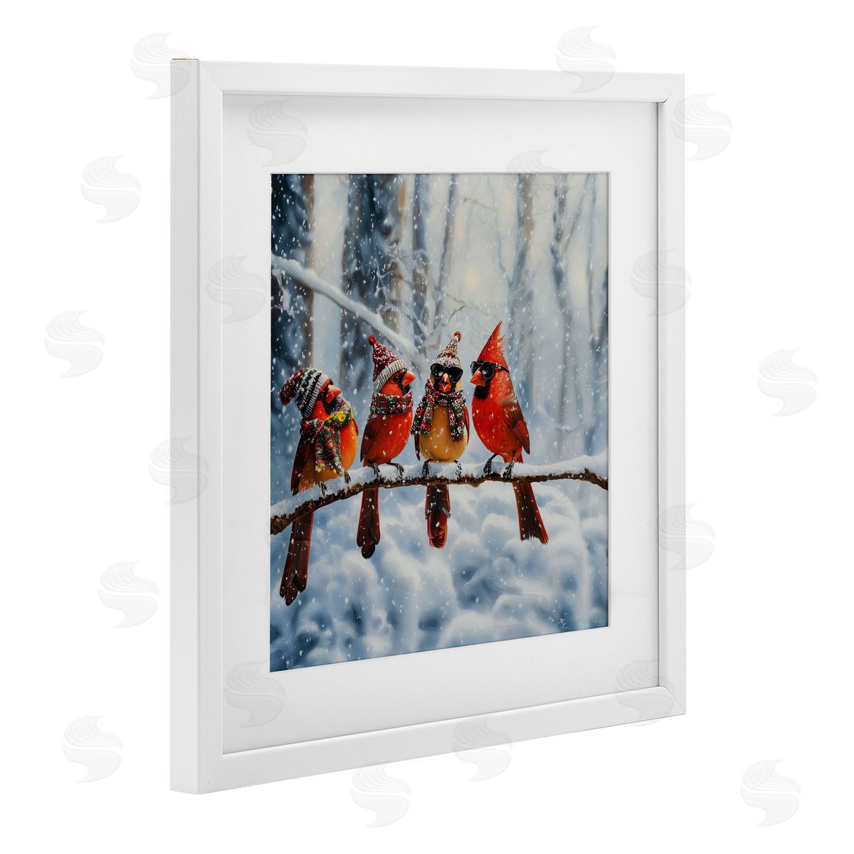 Jim Baldwin Winter Dressed Cardinals Canvas Wall Art Print