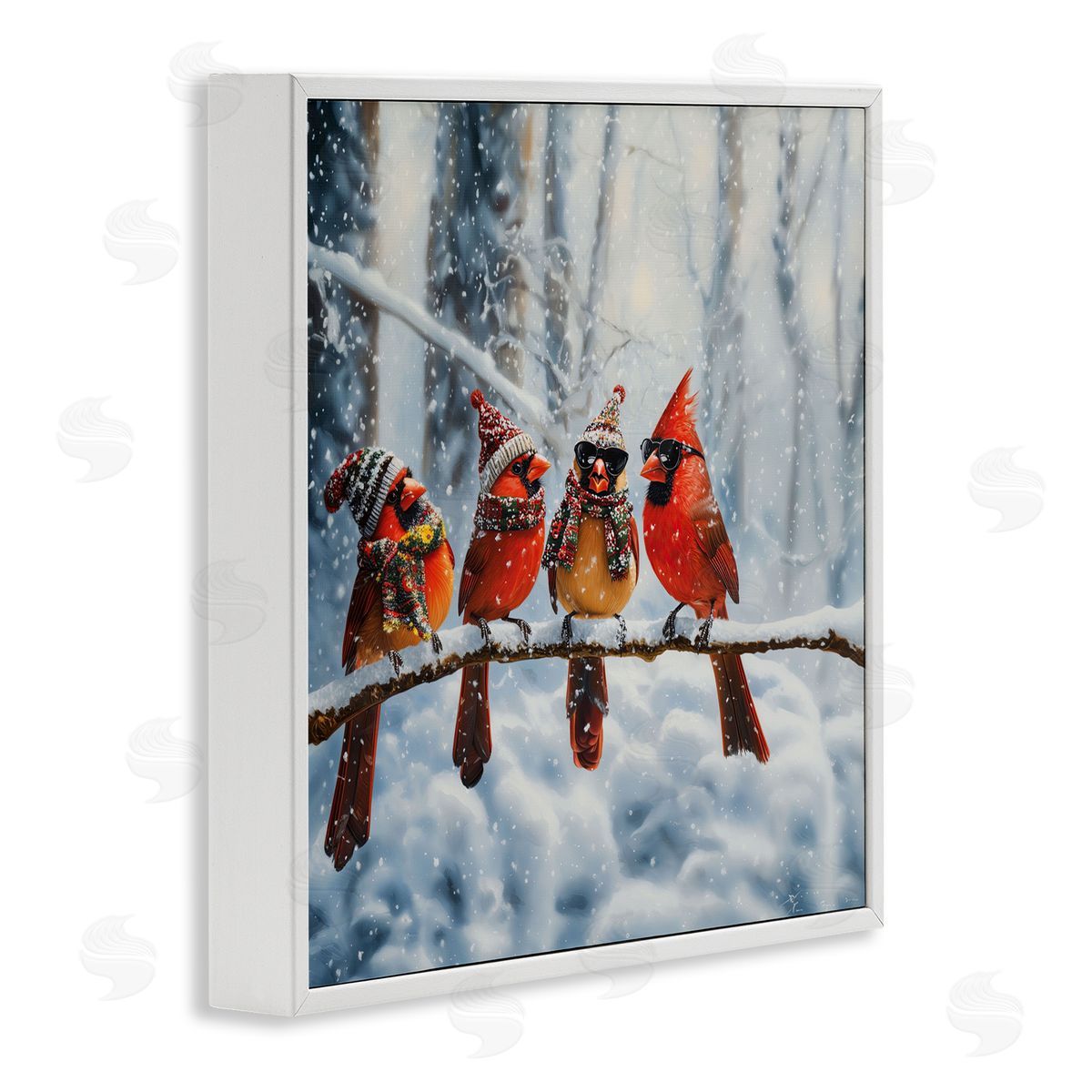 Jim Baldwin Winter Dressed Cardinals Canvas Wall Art Print