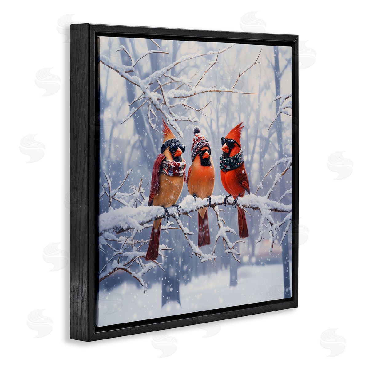 Jim Baldwin Cardinals on Winter Branch Canvas Wall Art Print