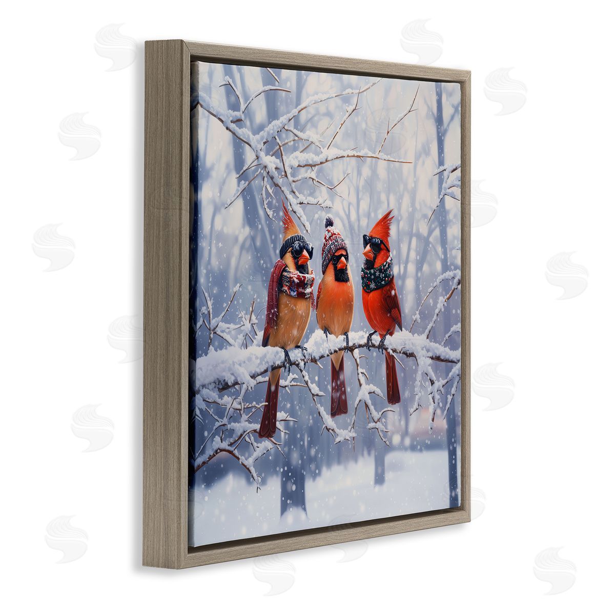 Jim Baldwin Cardinals on Winter Branch Canvas Wall Art Print