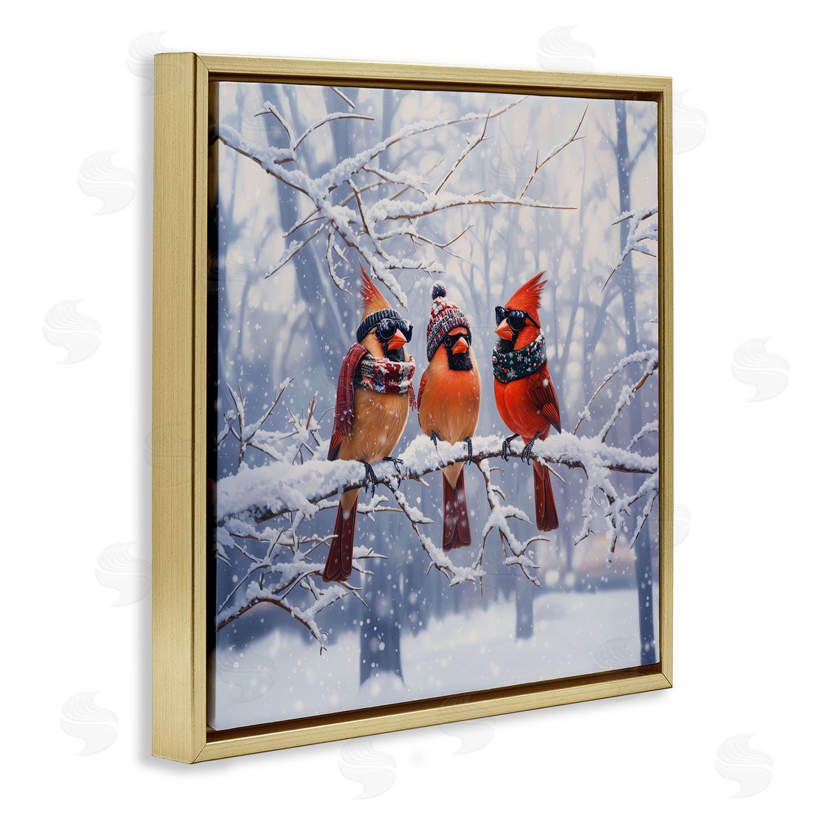 Jim Baldwin Cardinals on Winter Branch Canvas Wall Art Print