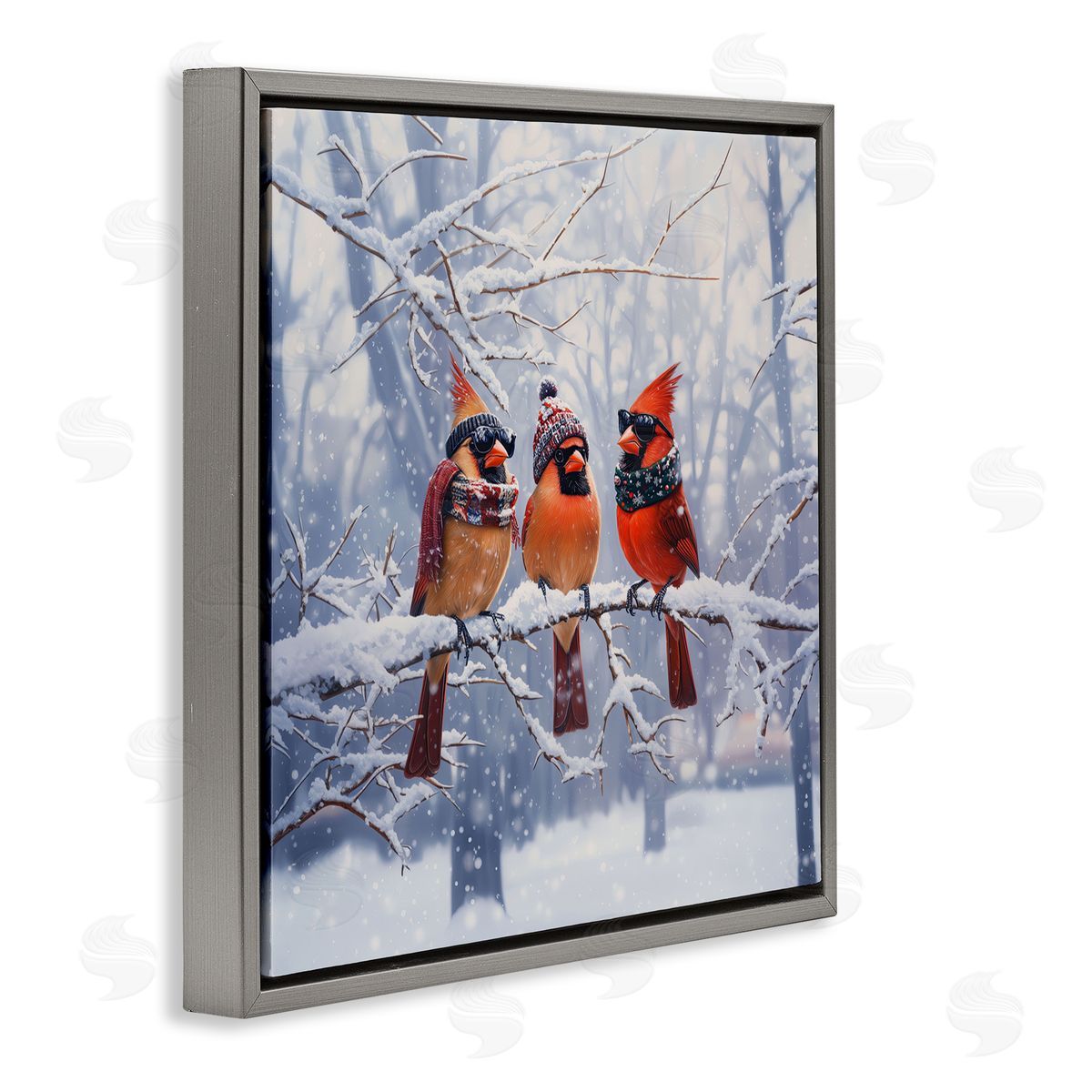 Jim Baldwin Cardinals on Winter Branch Canvas Wall Art Print