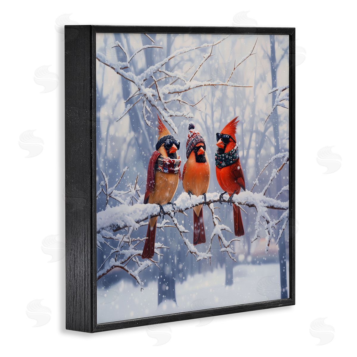 Jim Baldwin Cardinals on Winter Branch Canvas Wall Art Print