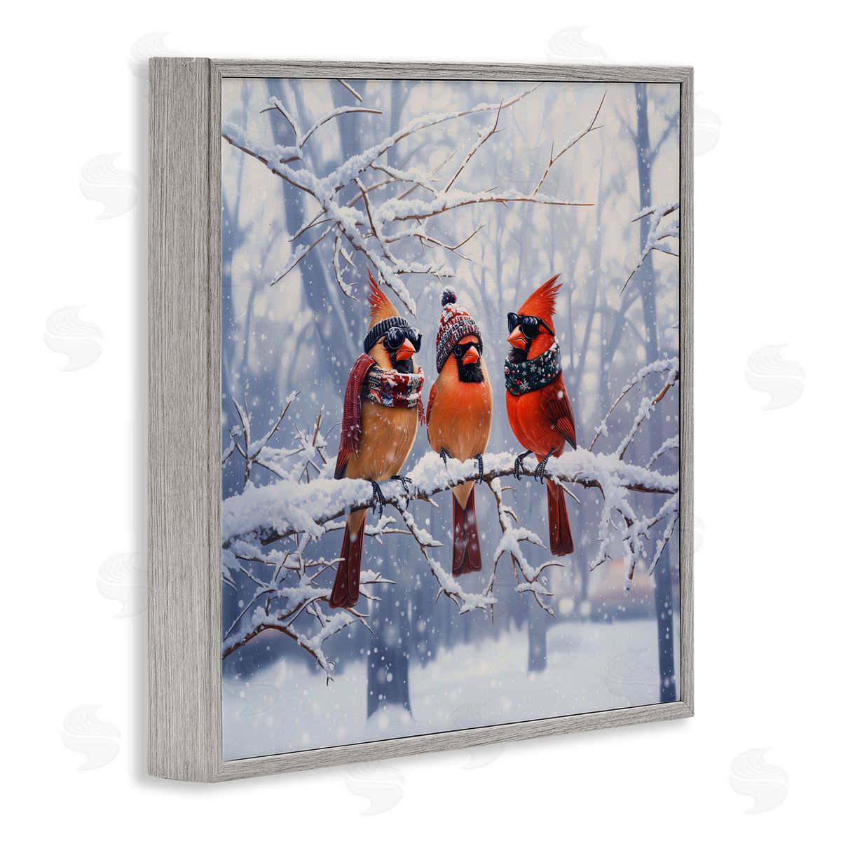 Jim Baldwin Cardinals on Winter Branch Canvas Wall Art Print