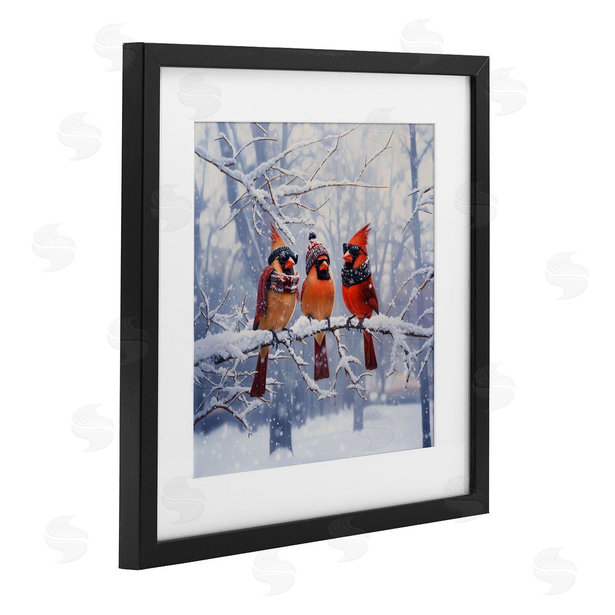 Jim Baldwin Cardinals on Winter Branch Canvas Wall Art Print