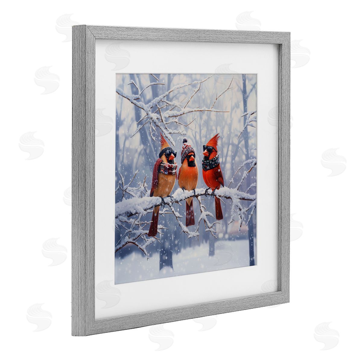 Jim Baldwin Cardinals on Winter Branch Canvas Wall Art Print
