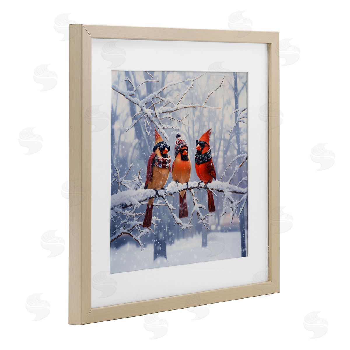 Jim Baldwin Cardinals on Winter Branch Canvas Wall Art Print