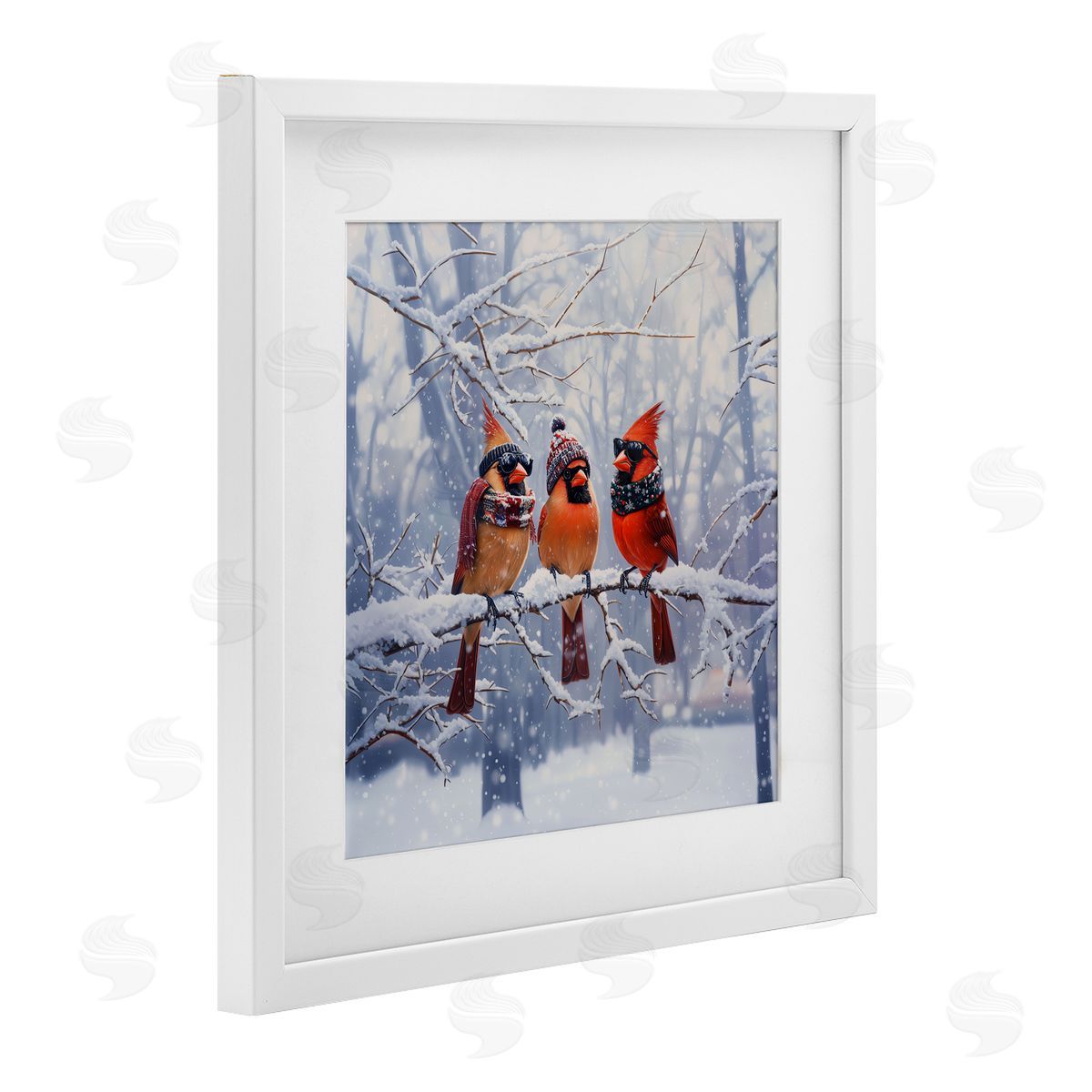 Jim Baldwin Cardinals on Winter Branch Canvas Wall Art Print