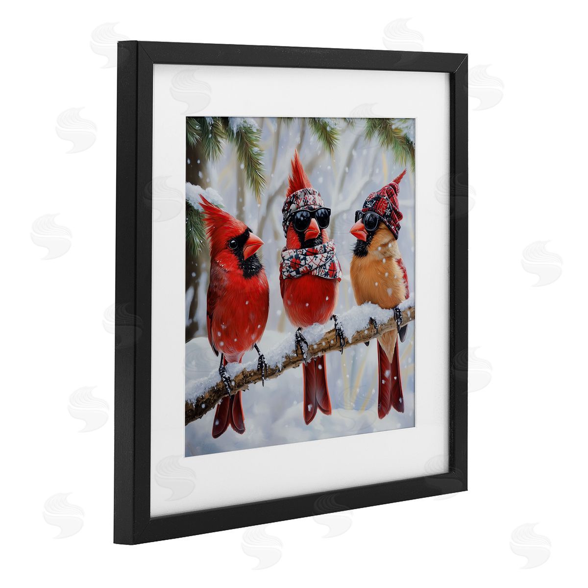 Jim Baldwin Row of Cool Cardinals Canvas Wall Art Print