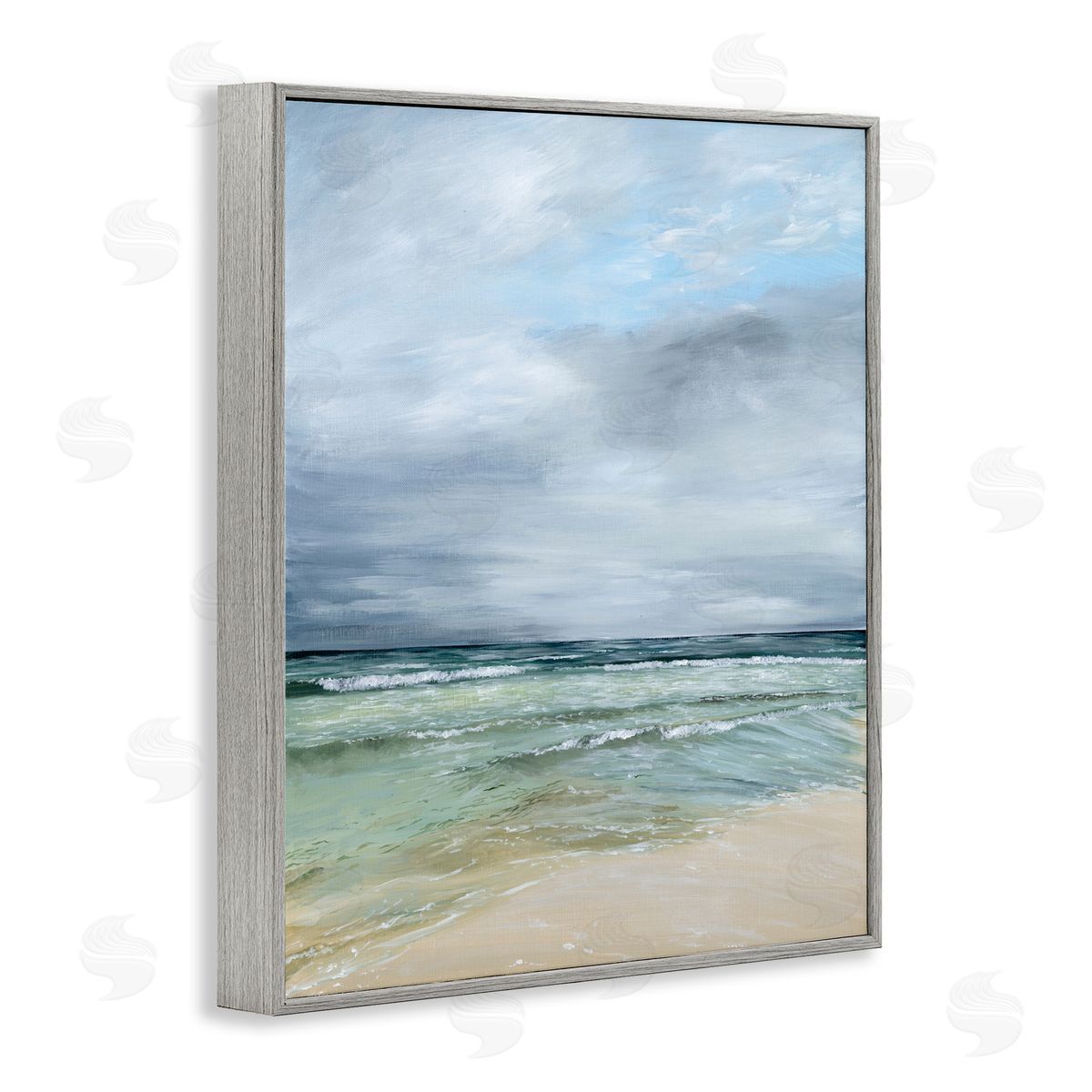 Georgie Harrison Calm Waves under Cloudy Sky Gray Framed Giclee Art Print