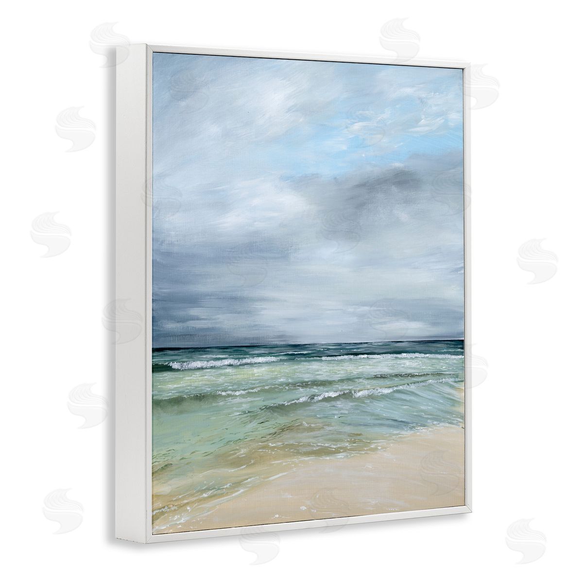 Georgie Harrison Calm Waves under Cloudy Sky White Frame Giclee Art Print