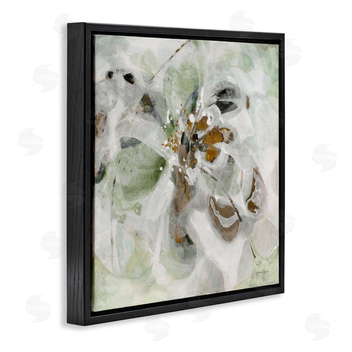Liz Jardine Solemn Neutrals Abstraction Black Floating Frame Canvas Wall Art Print
