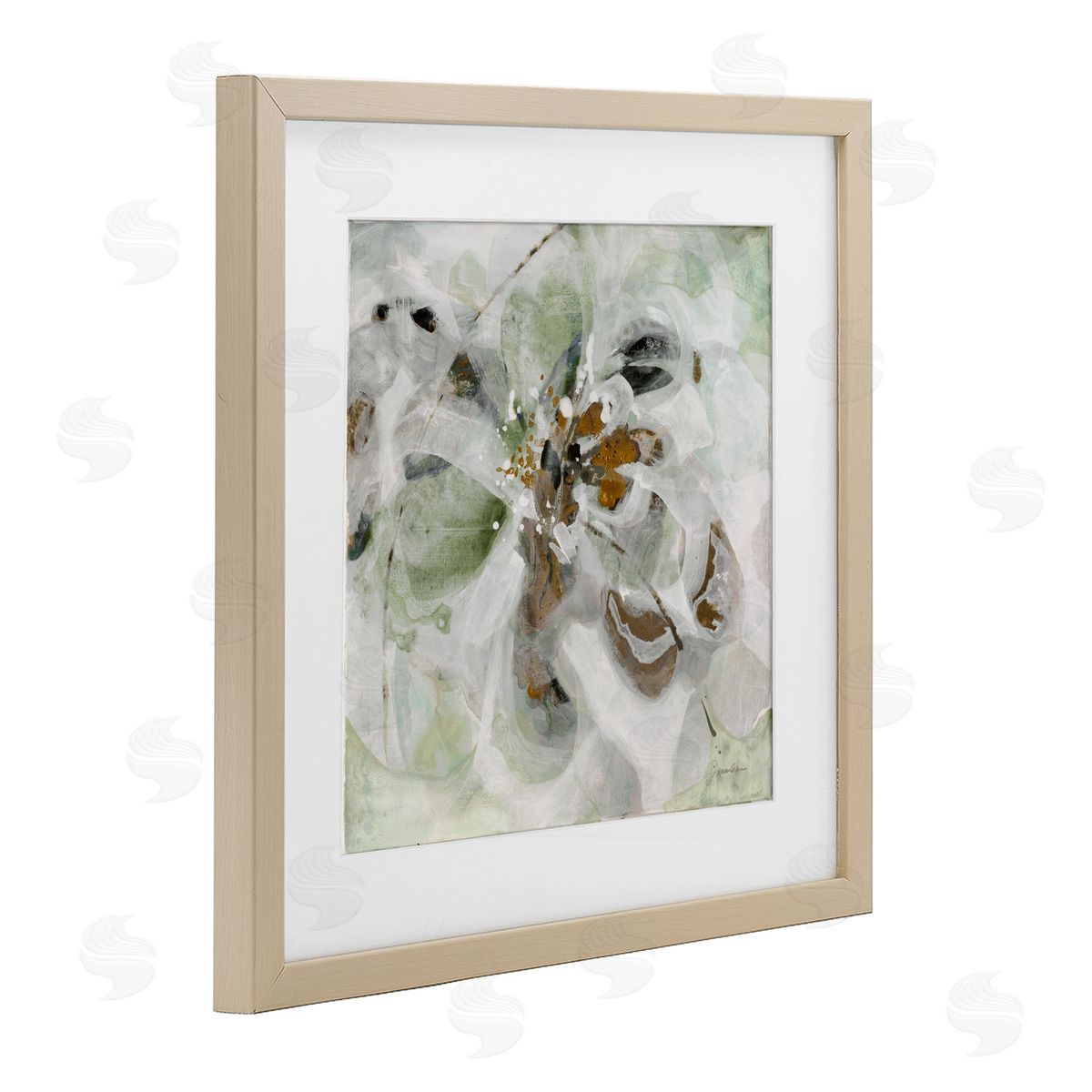 Liz Jardine Solemn Neutrals Abstraction Birch Framed Print Under Glass Art