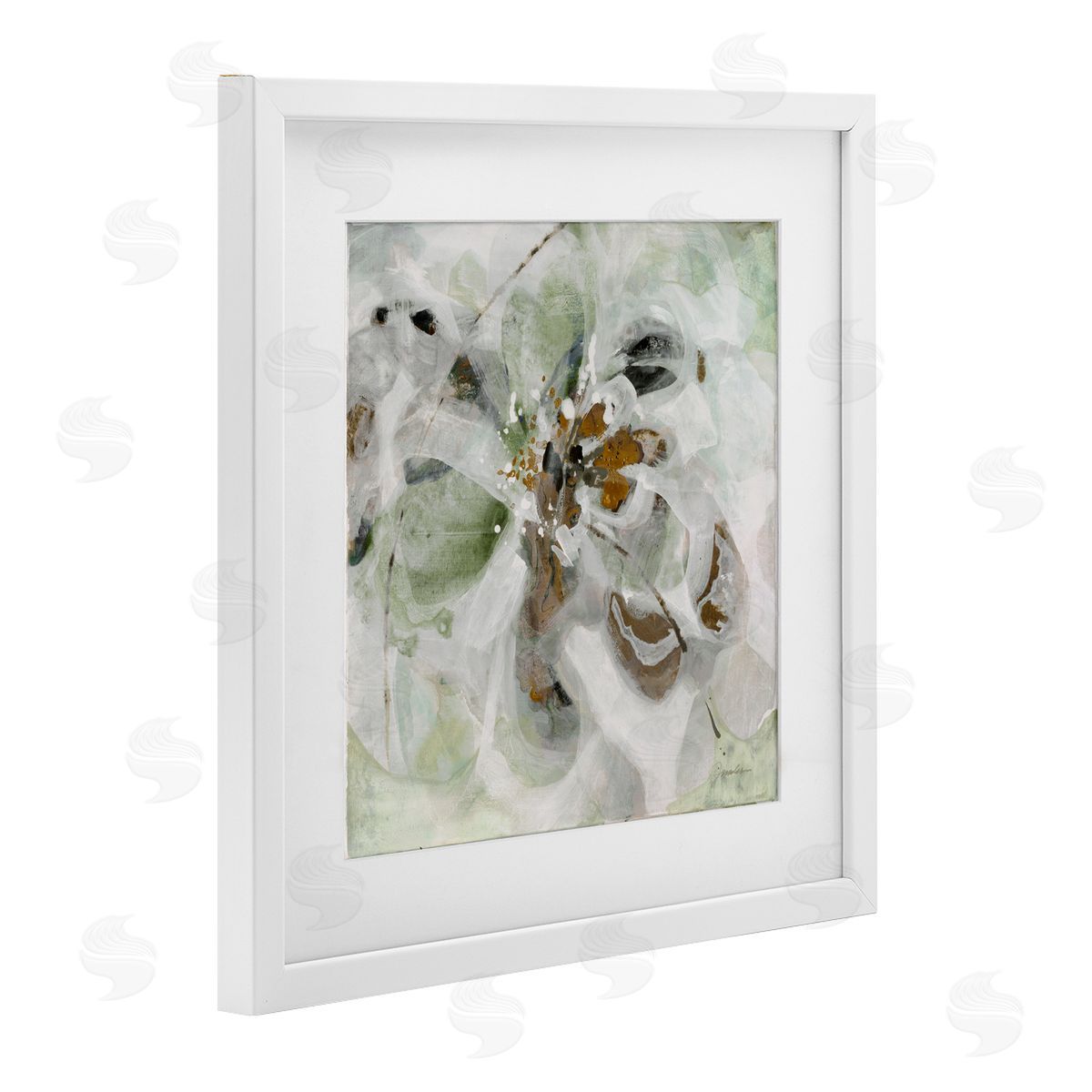 Liz Jardine Solemn Neutrals Abstraction White Framed Print Under Glass Art