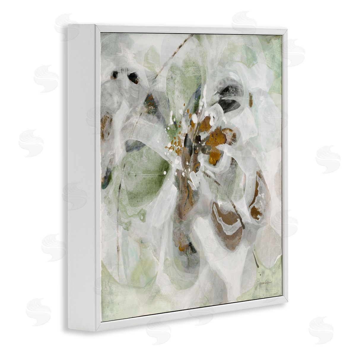 Liz Jardine Solemn Neutrals Abstraction White Frame Giclee Art Print