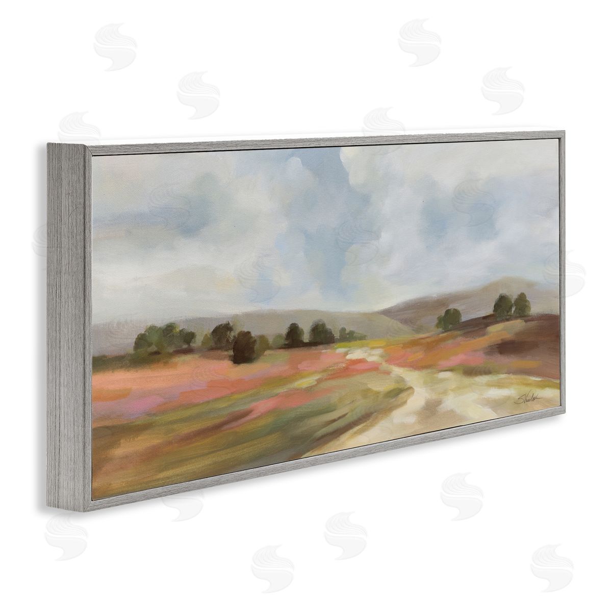 Silvia Vassileva Scenic Wide Fields Gray Framed Giclee Art Print