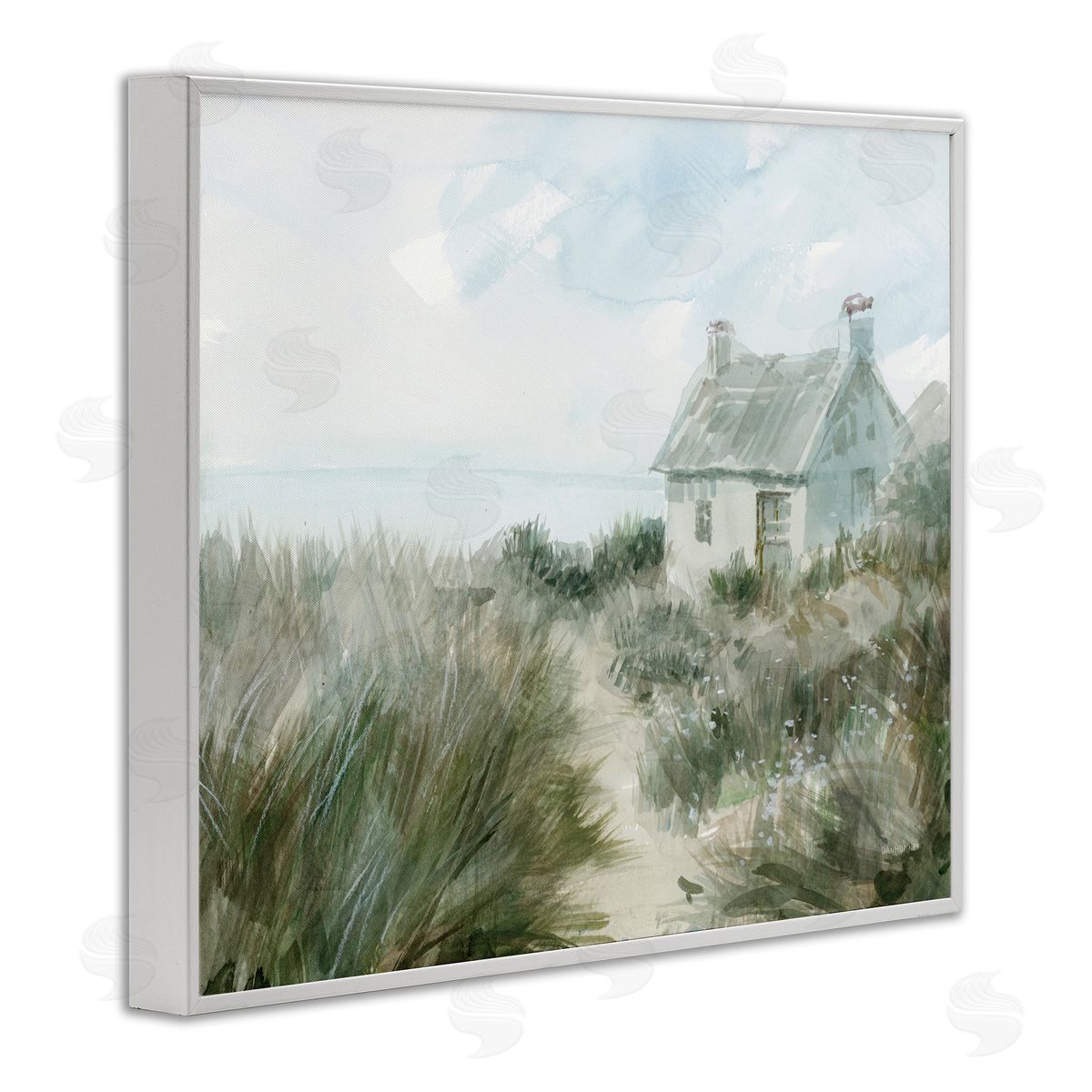Danhui Nai Simple Windswept Cottage White Frame Giclee Art Print