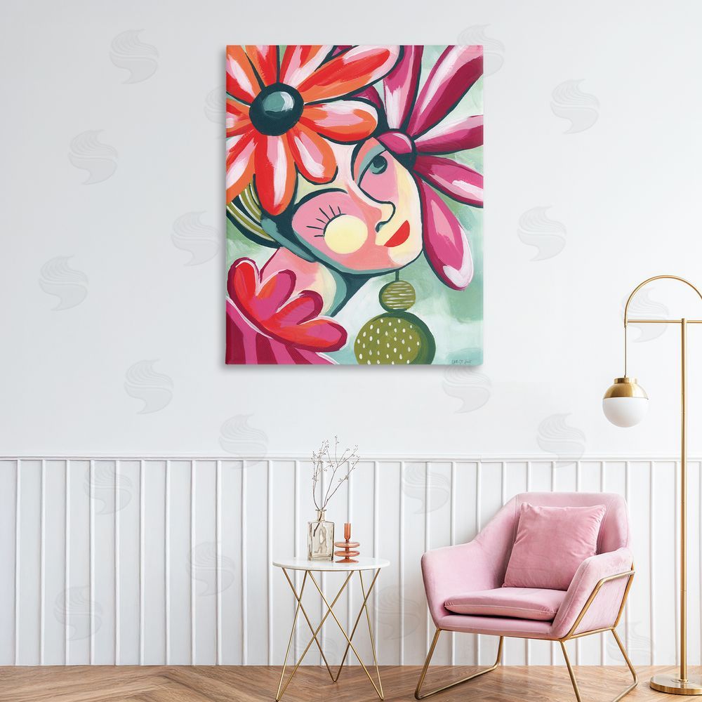 Yvette St. Amant Retro Bright Jolie Portrait Printed Wall Art in Room