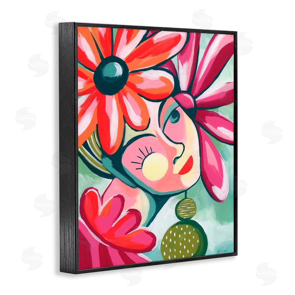 Yvette St. Amant Retro Bright Jolie Portrait Black Framed Giclee Art Print