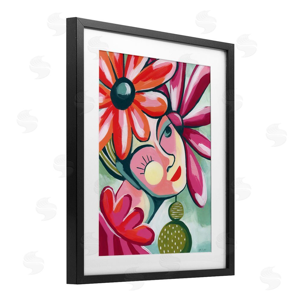 Yvette St. Amant Retro Bright Jolie Portrait Black Framed Print Under Glass Art