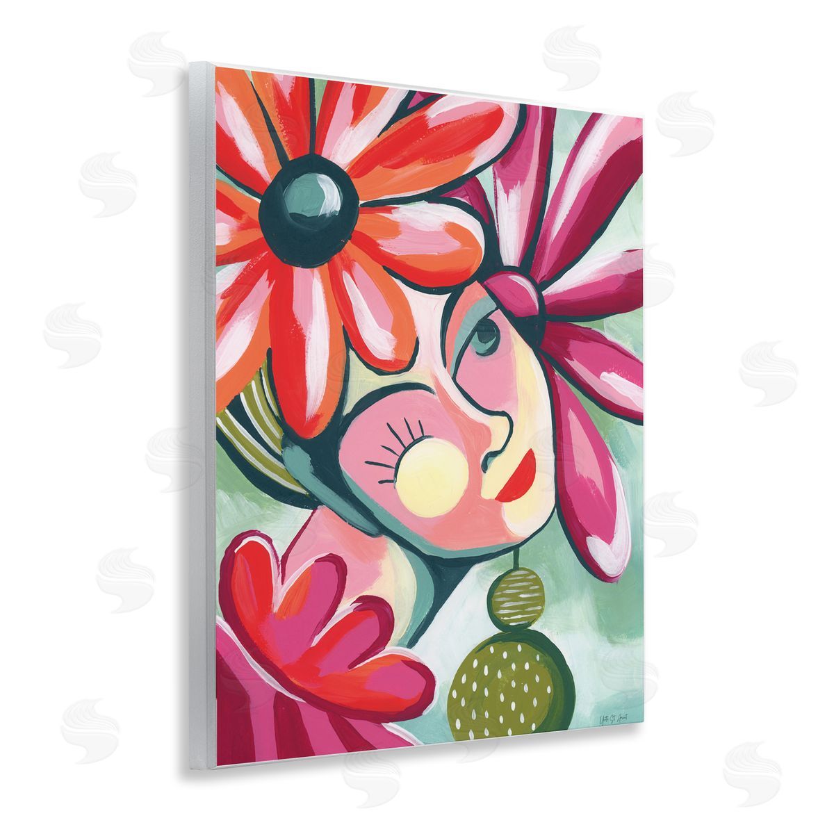 Yvette St. Amant Retro Bright Jolie Portrait Wall Plaque Art Print