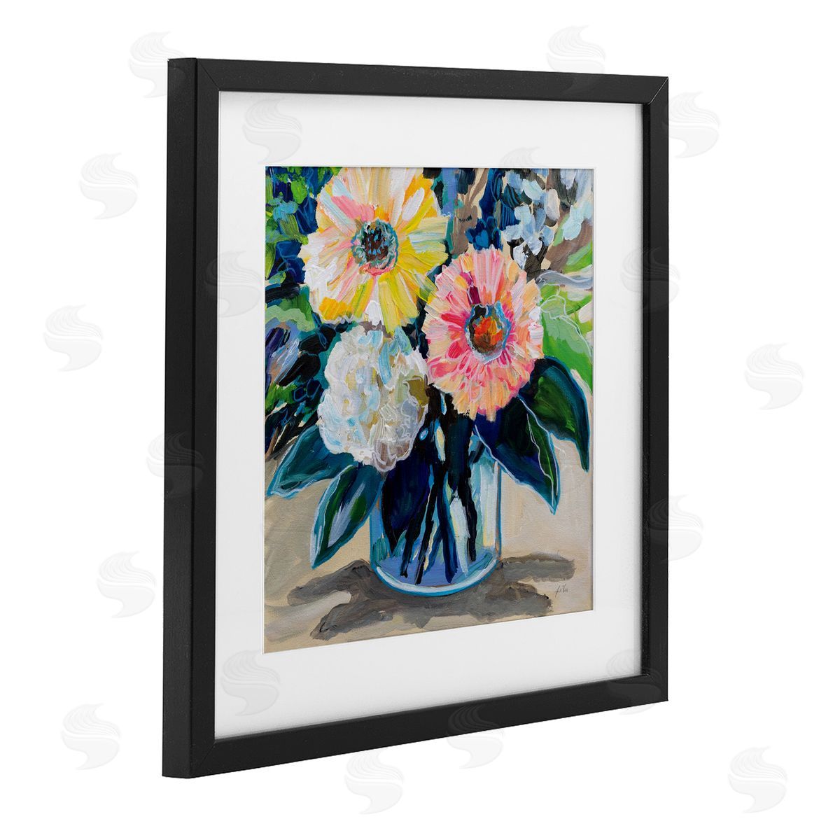 Jeanette Vertentes My Treasure Bouquet Black Framed Print Under Glass Art