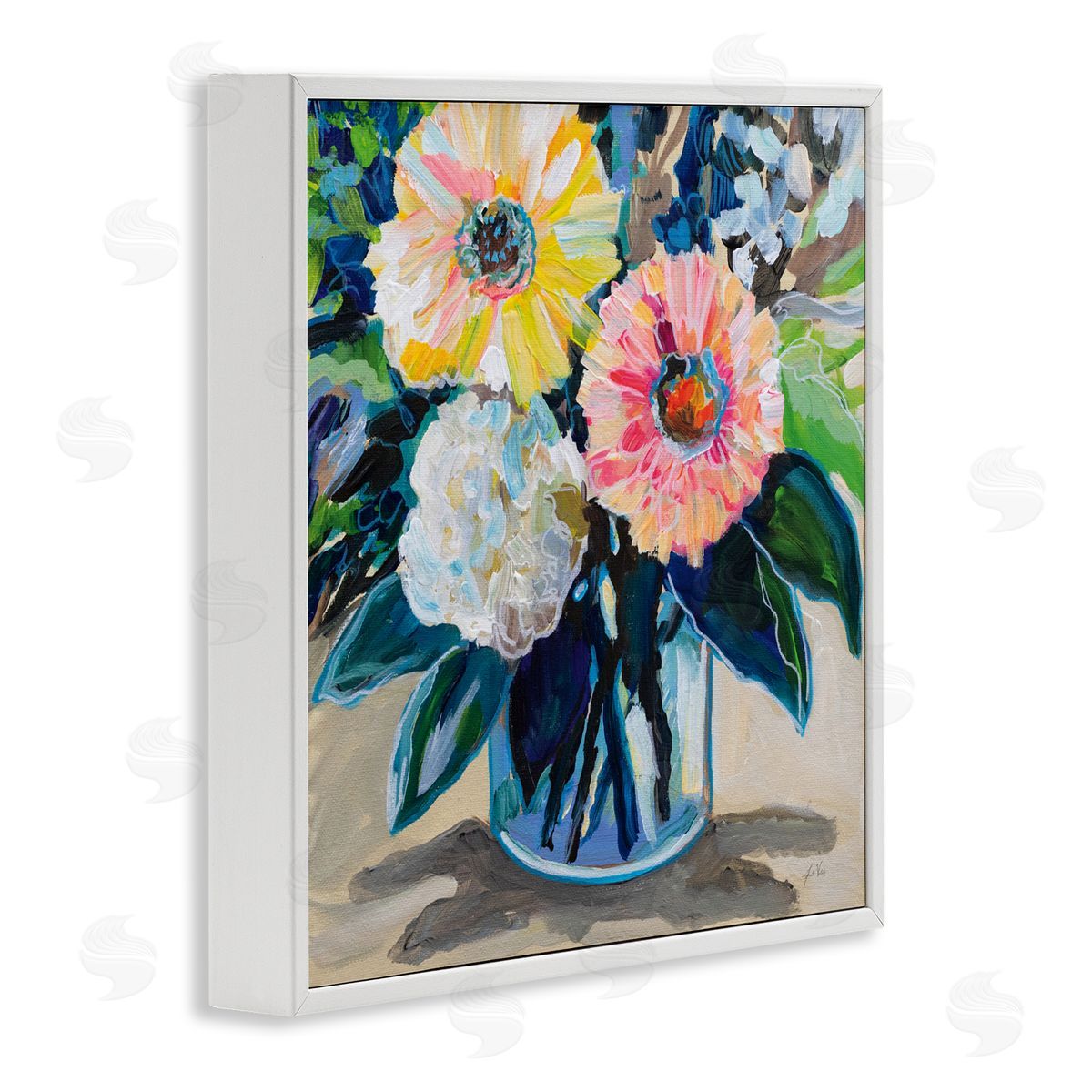 Jeanette Vertentes My Treasure Bouquet White Frame Giclee Art Print