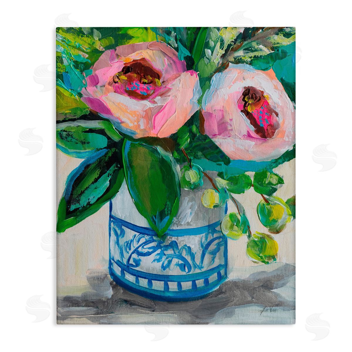 Jeanette Vertentes Charlotte's Rose Bouquet Canvas Wall Art Print