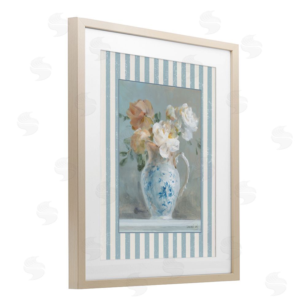 Danhui Nai Vintage Heirloom Bouquet Birch Framed Print Under Glass Art