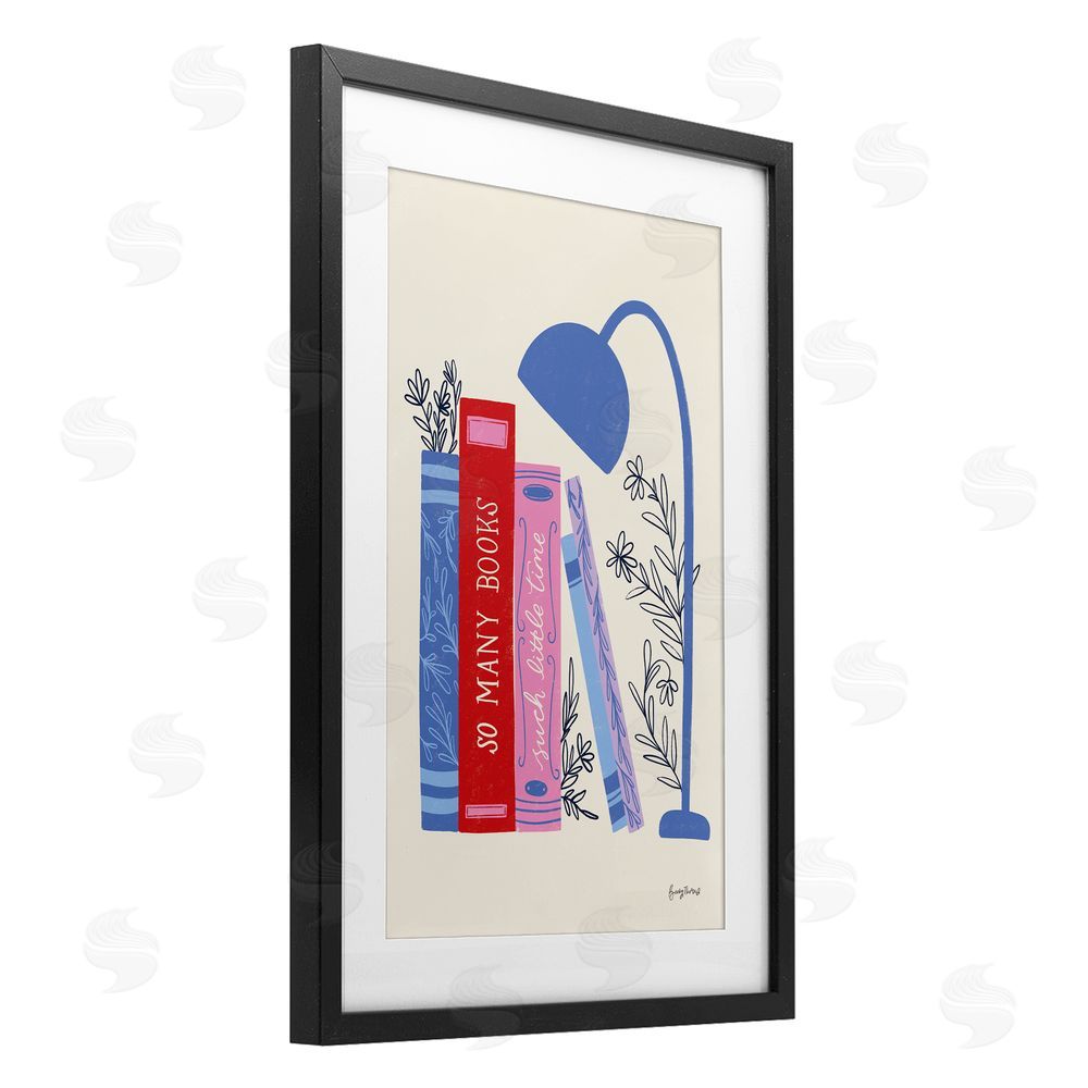 Becky Thorns So Many Books Little Time Black Framed Print Under Glass Art
