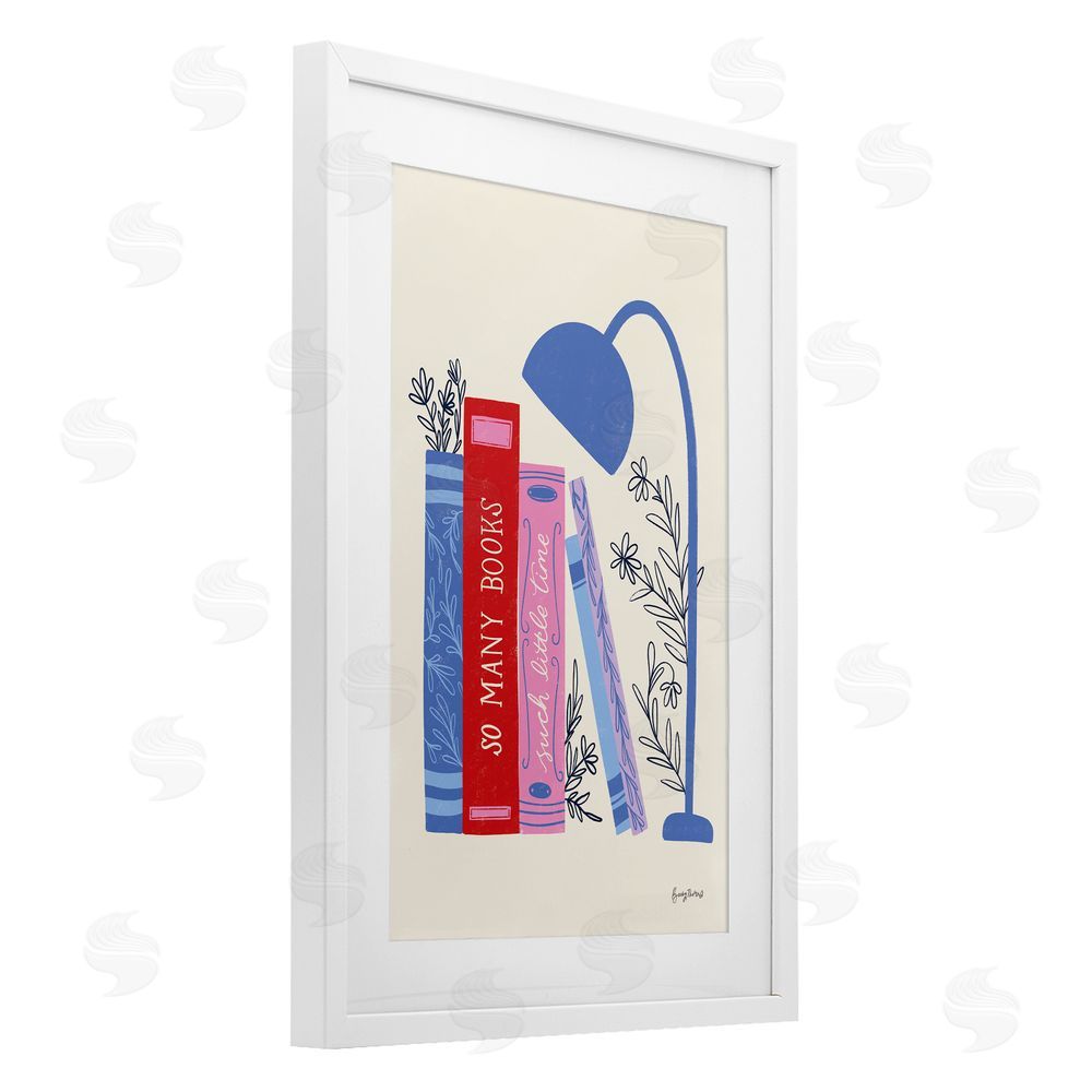 Becky Thorns So Many Books Little Time White Framed Print Under Glass Art