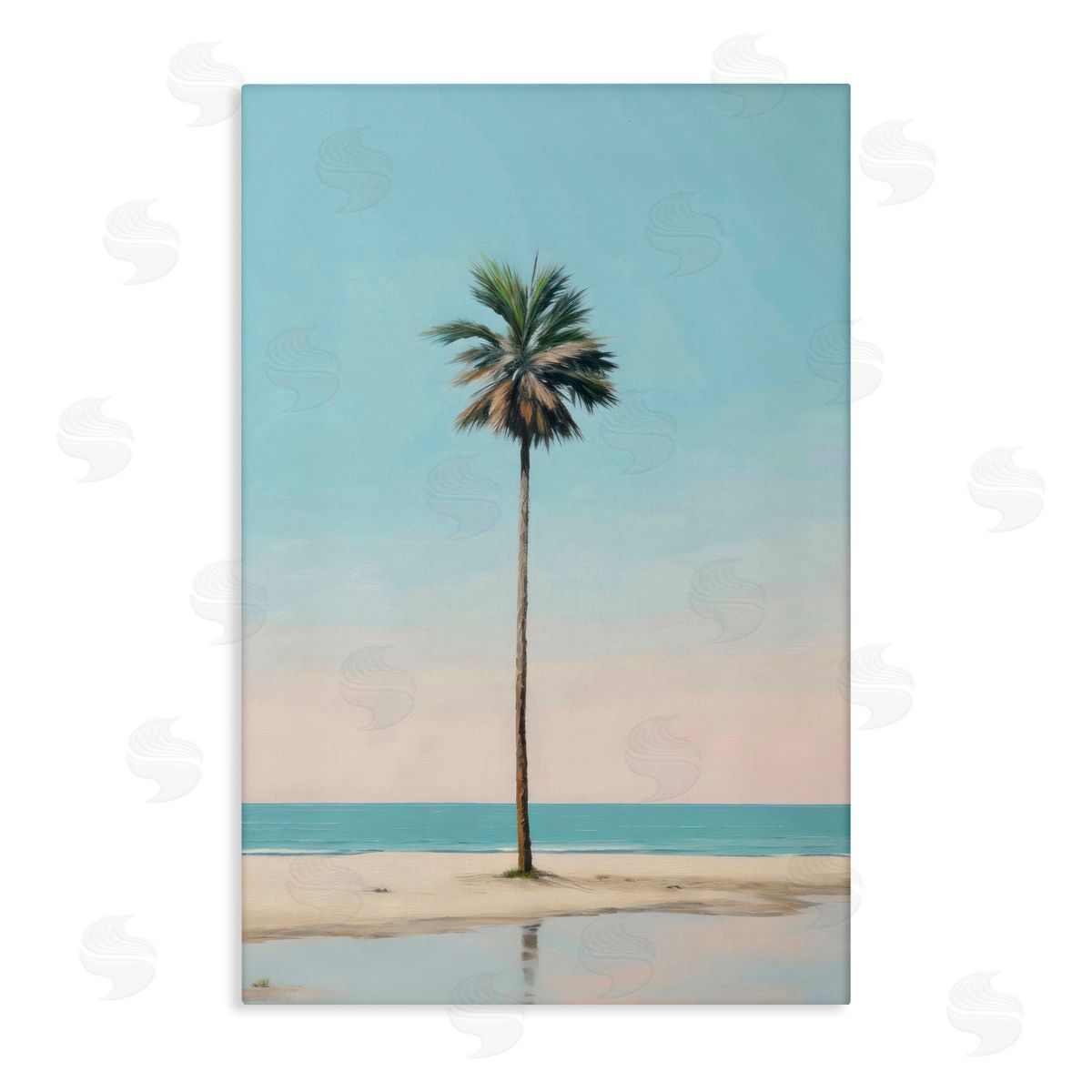 LSR Design Studio High Tide Lone Palm Canvas Wall Art Print