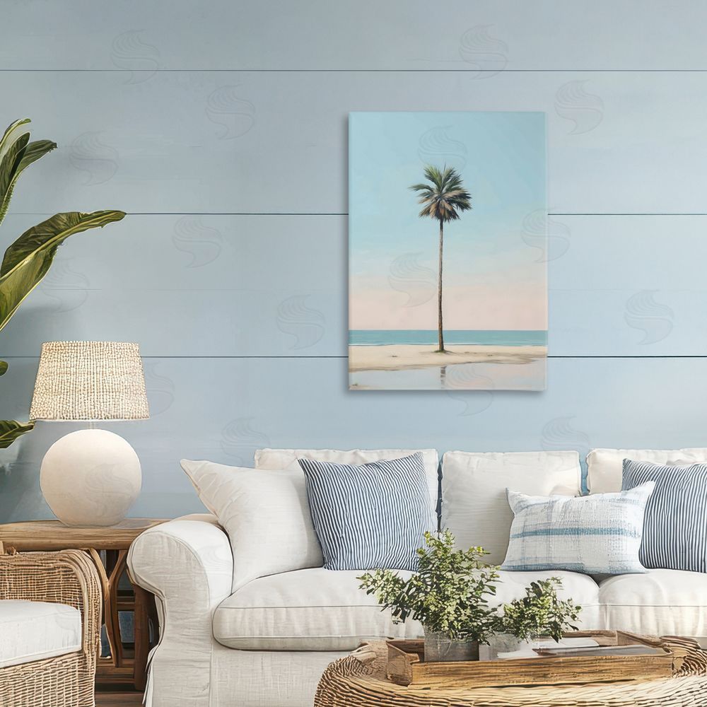 LSR Design Studio High Tide Lone Palm Printed Wall Art in Room