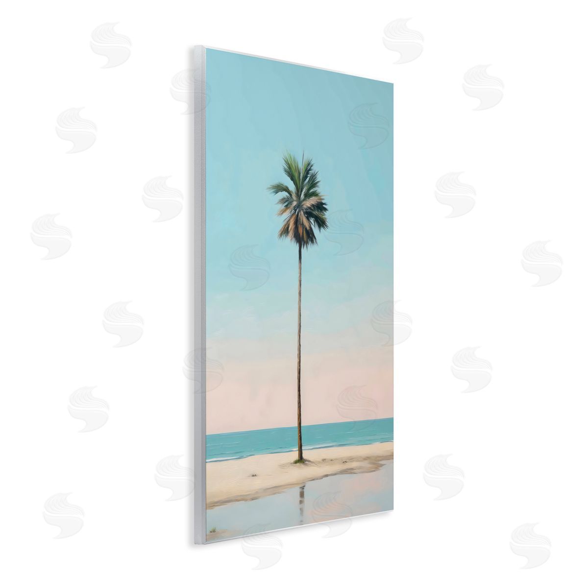 LSR Design Studio High Tide Lone Palm Wall Plaque Art Print