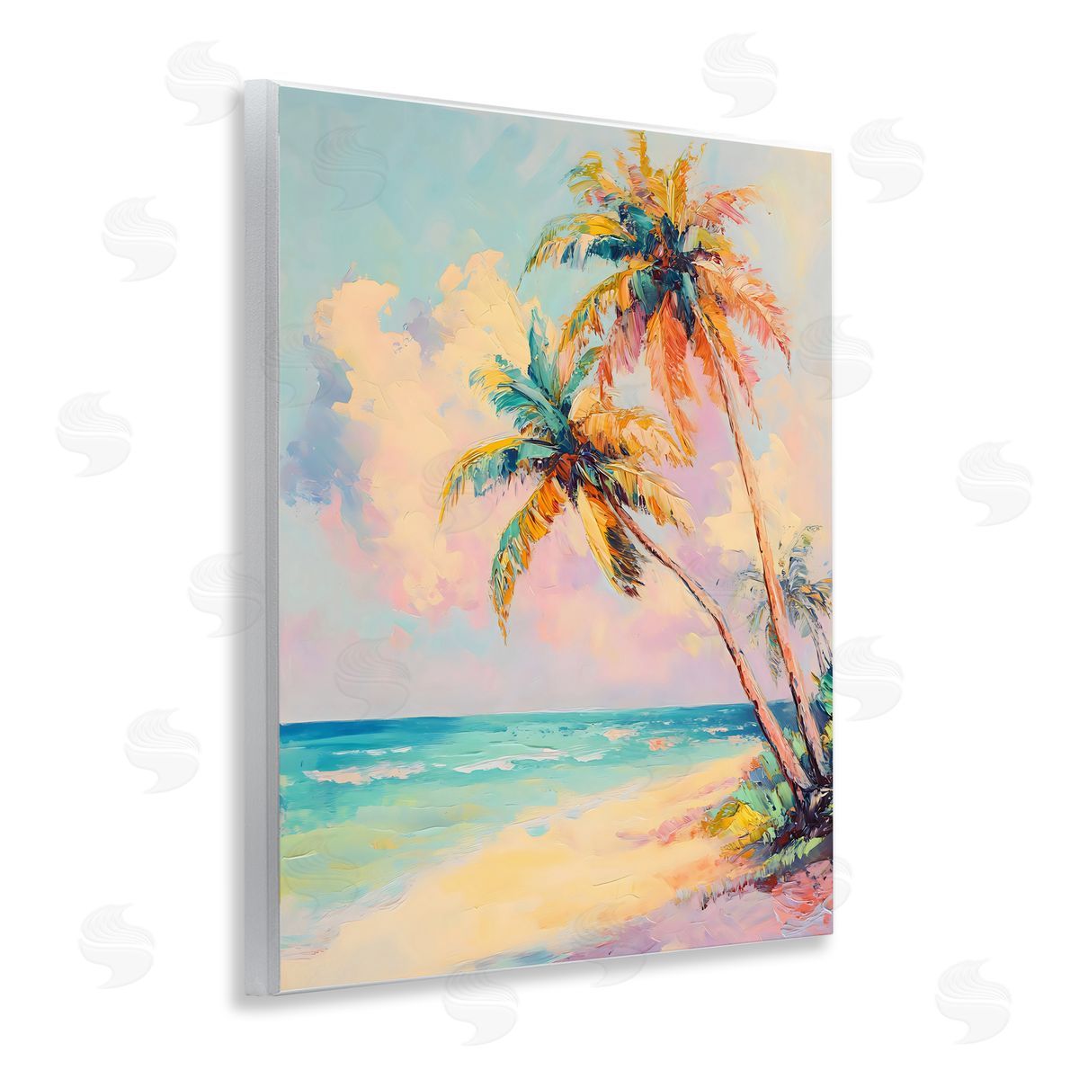 LSR Design Studio Colorful Pastels Coastal Scene Wall Plaque Art Print