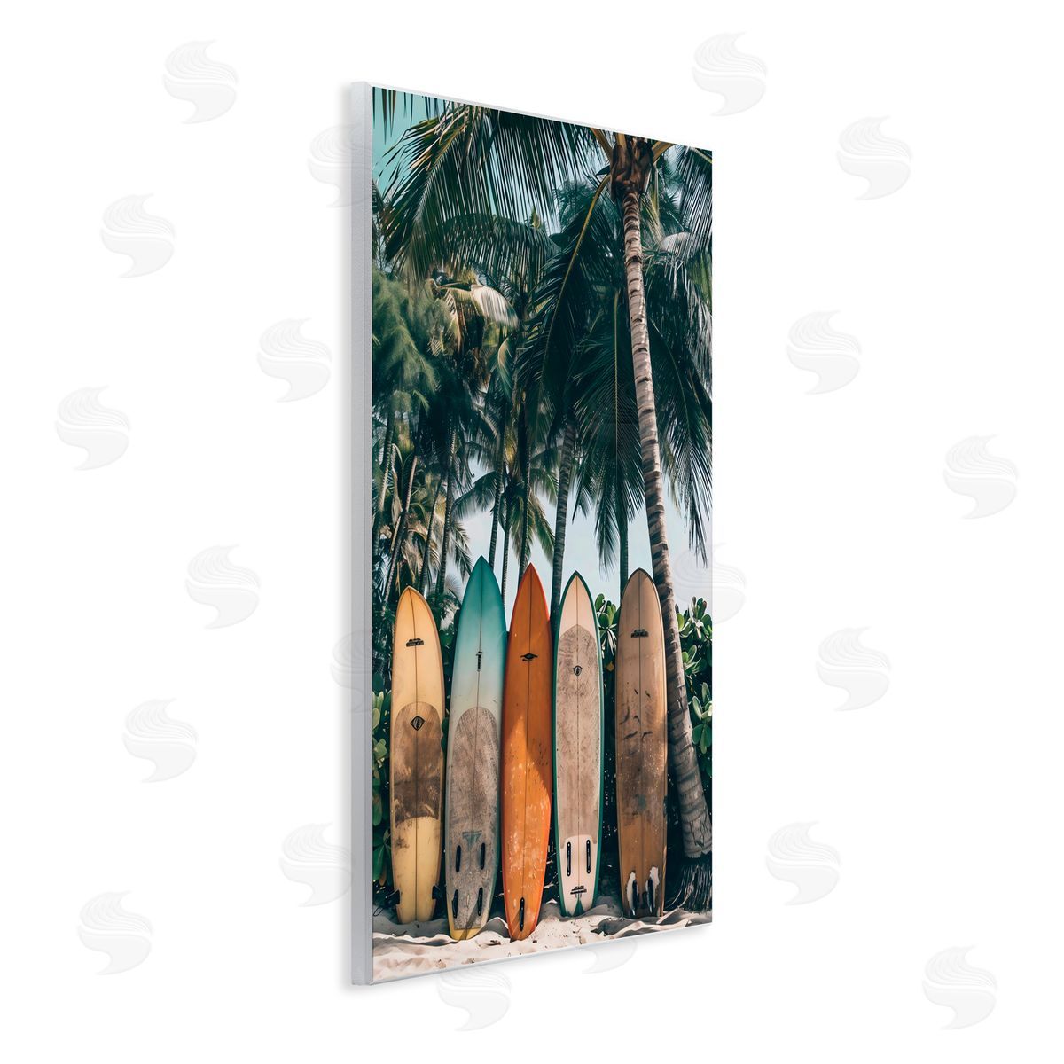 LSR Design Studio Vintage Surfboard Lineup Wall Plaque Art Print
