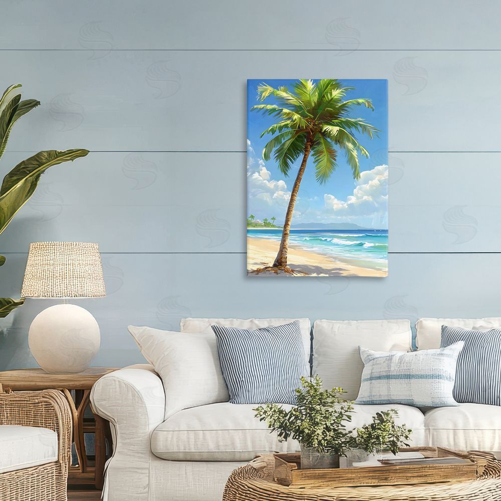 LSR Design Studio Shade From Palm Trees Printed Wall Art in Room