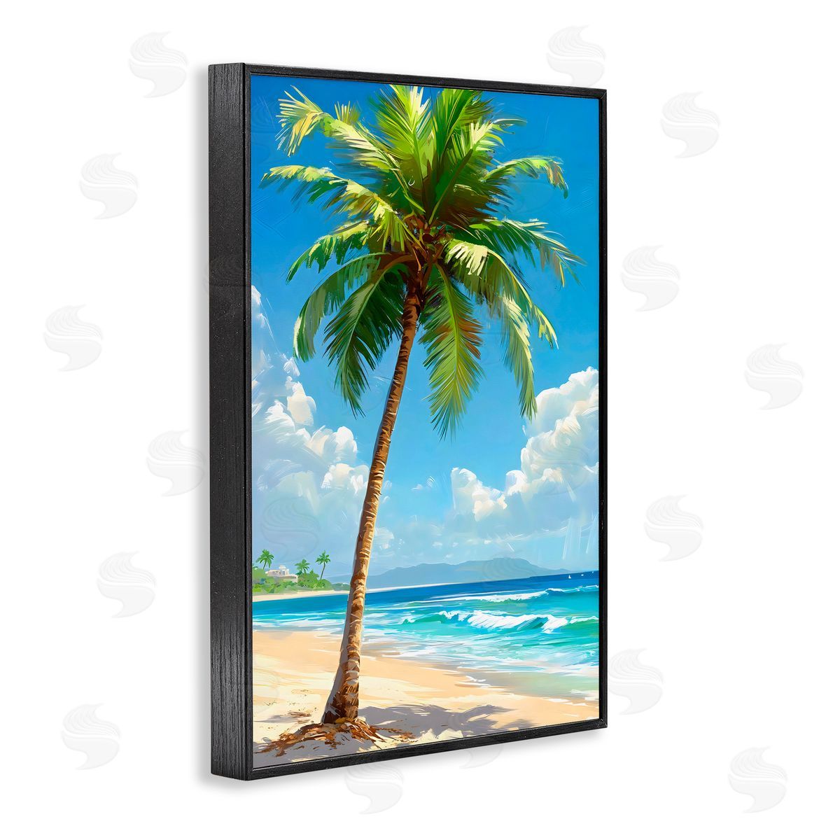 LSR Design Studio Shade From Palm Trees Black Framed Giclee Art Print