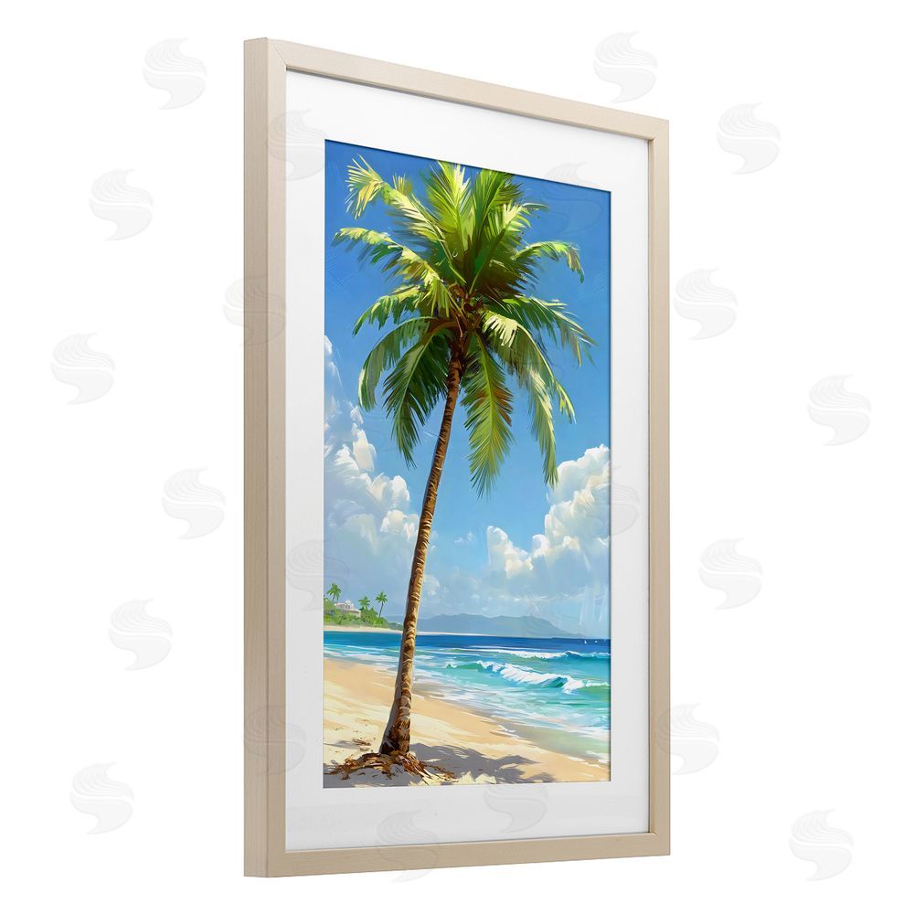 LSR Design Studio Shade From Palm Trees Birch Framed Print Under Glass Art