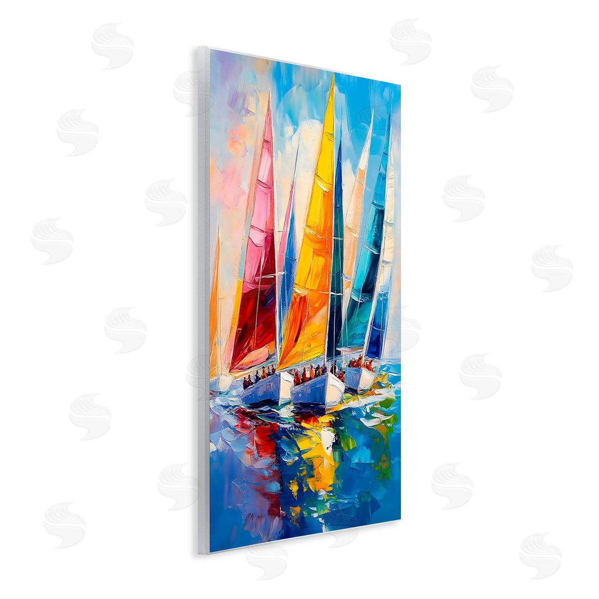 LSR Design Studio Colorful Sails Regatta Wall Plaque Art Print