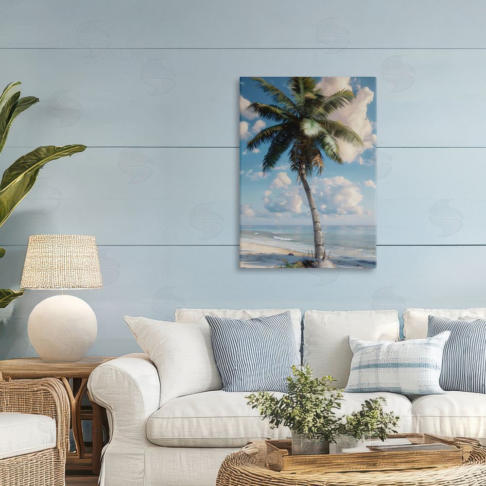 LSR Design Studio Green Palm Relaxation Printed Wall Art in Room