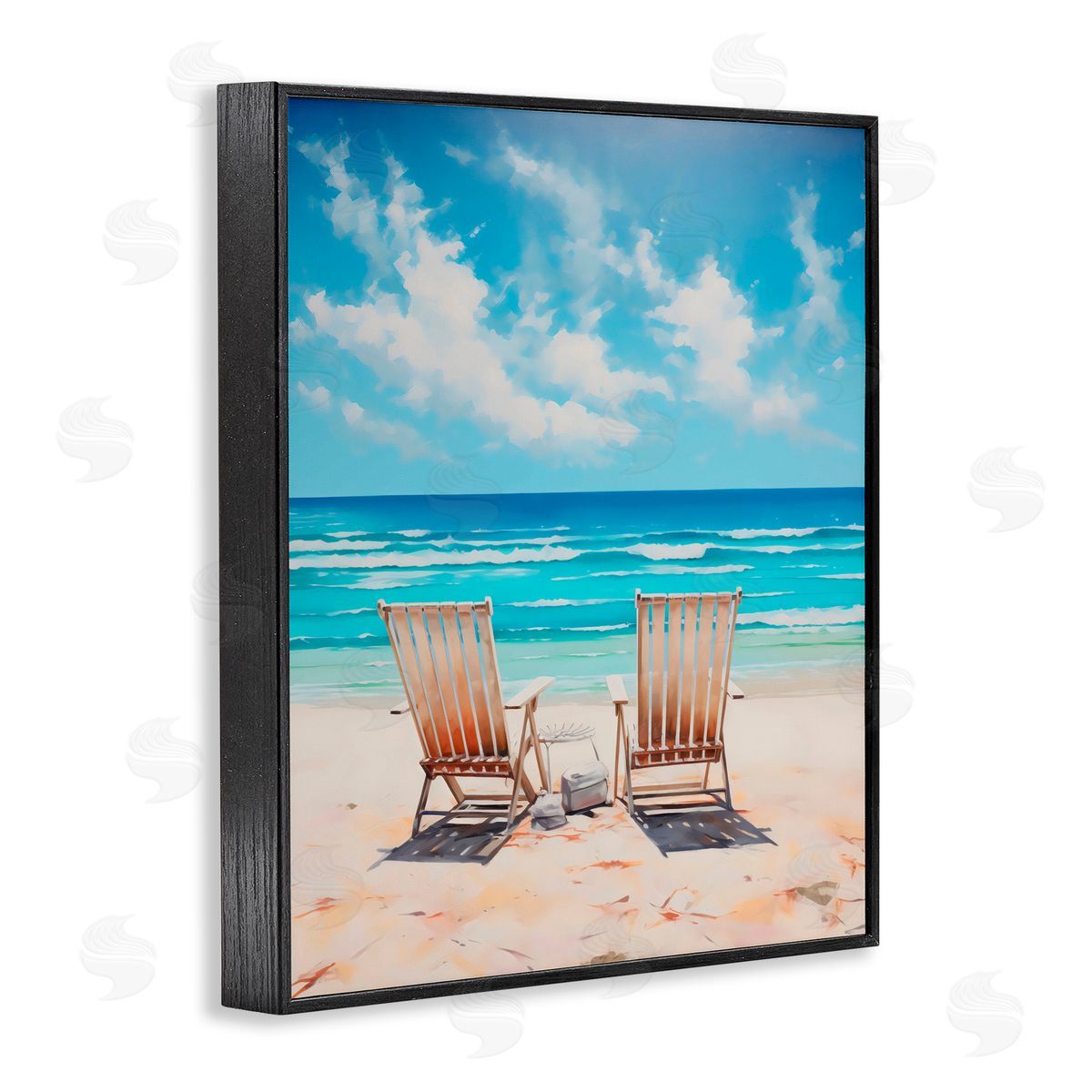 LSR Design Studio Adirondack Beach Chairs View Black Framed Giclee Art Print
