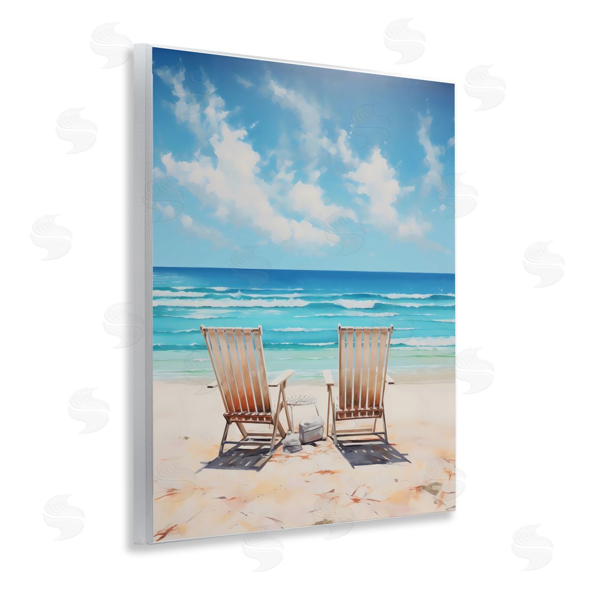 LSR Design Studio Adirondack Beach Chairs View Wall Plaque Art Print