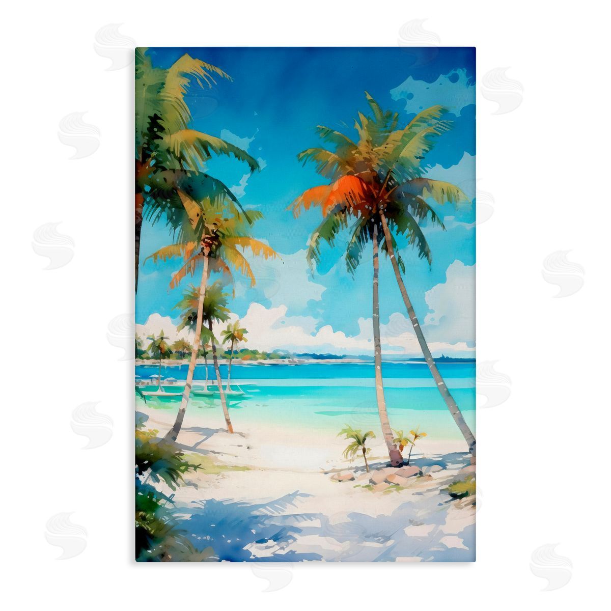 LSR Design Studio Palm Paradise Beachfront Canvas Wall Art Print