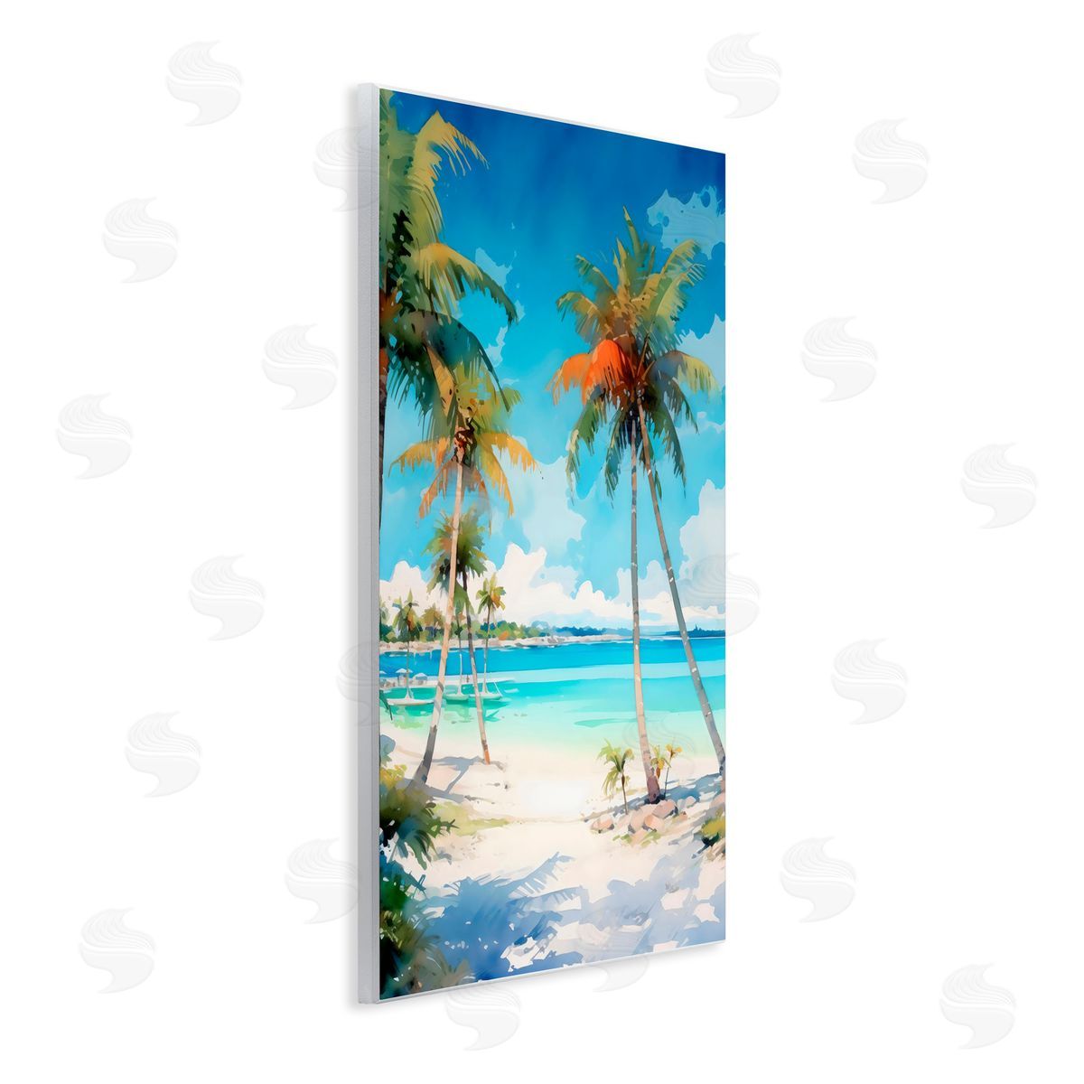 LSR Design Studio Palm Paradise Beachfront Wall Plaque Art Print