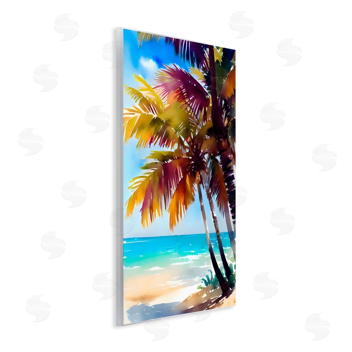 LSR Design Studio Shady Beach Palm Leaves Wall Plaque Art Print