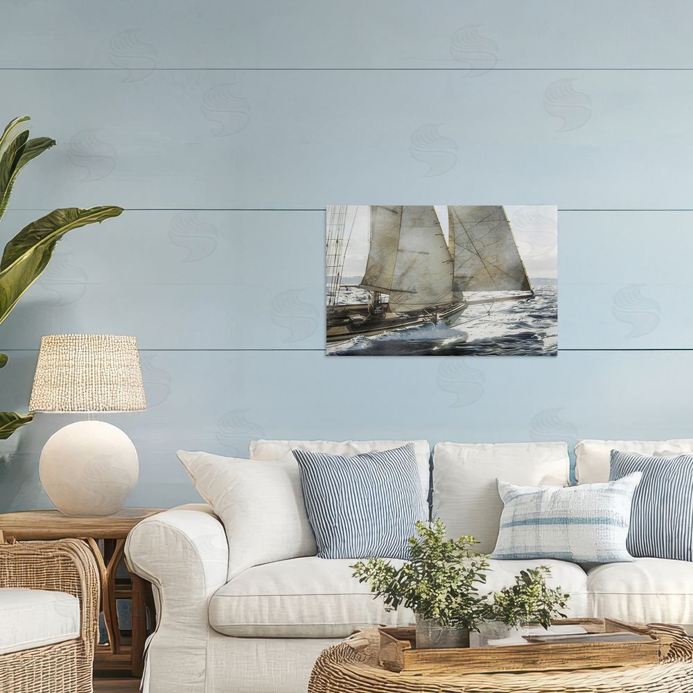 LSR Design Studio Ship Sails In Motion Printed Wall Art in Room