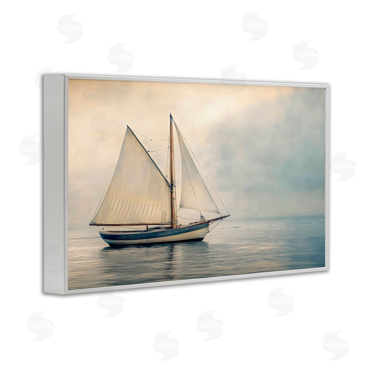 LSR Design Studio Calm Waters Sea Vessel White Frame Giclee Art Print